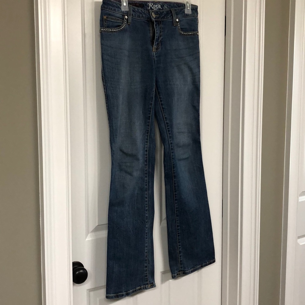 Rock 47 bootcut low-rise jeans. Size 3/4